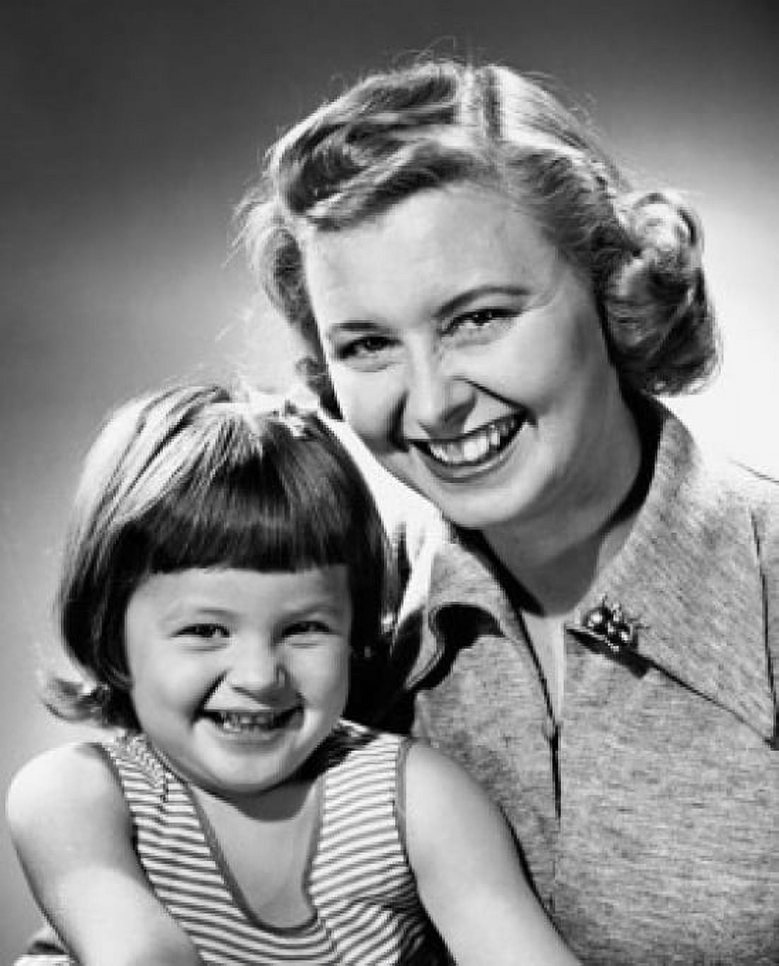 Close-up of a girl smiling with her mother Canvas Art - (18 x 24)