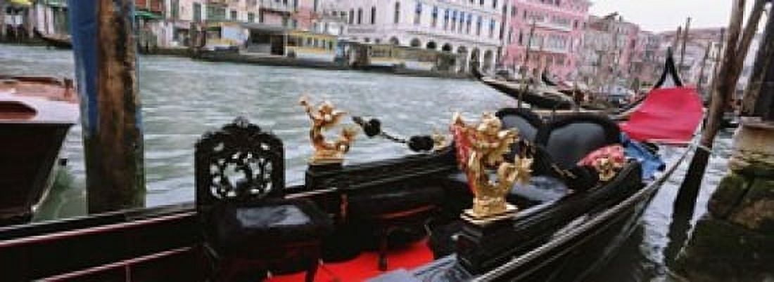 Close-up of a gondola in a canal Grand Canal Venice Italy Canvas Art - Panoramic Images (18 x 7)
