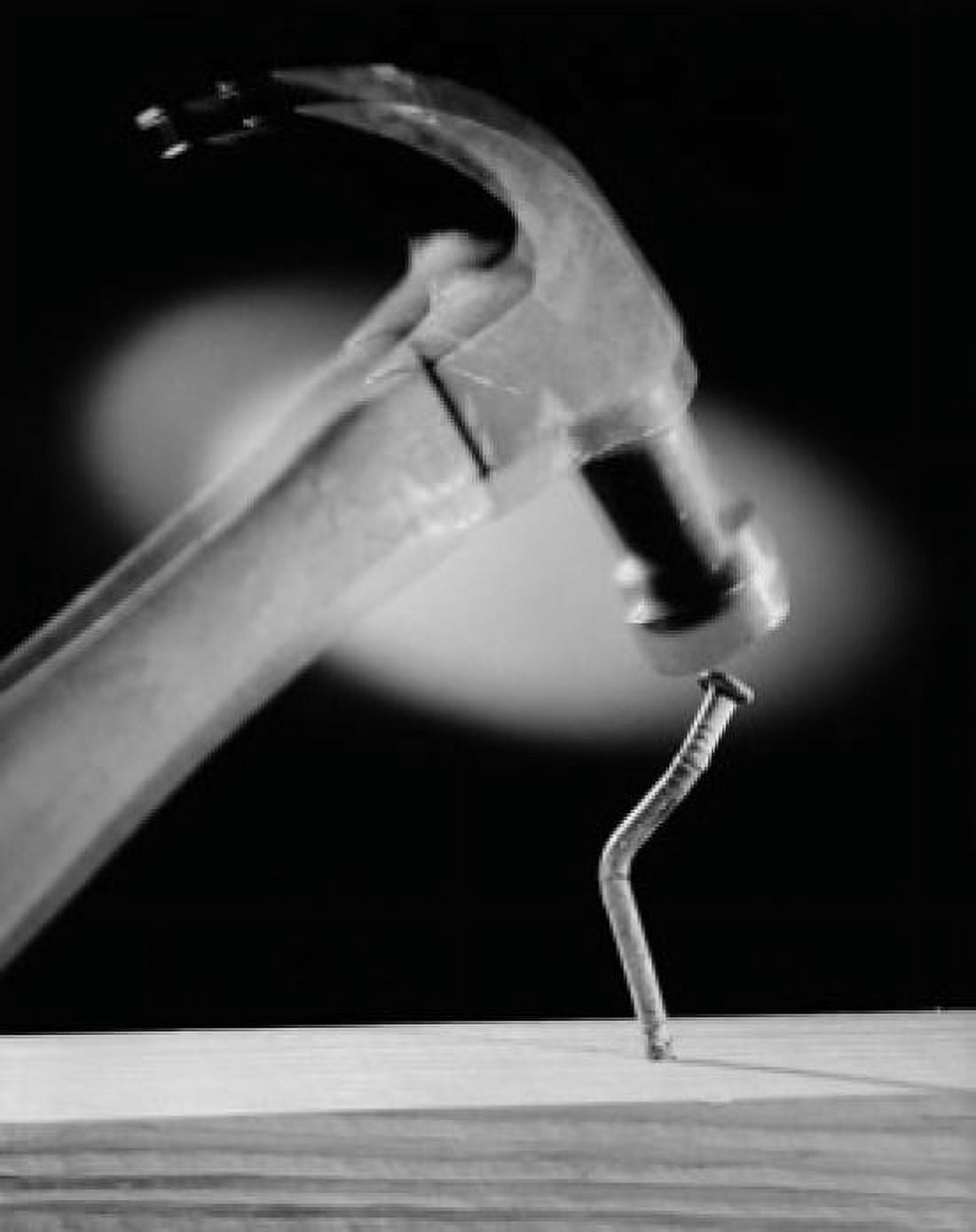 Close-up of a hammer hitting a bent nail Canvas Art - (24 x 36)