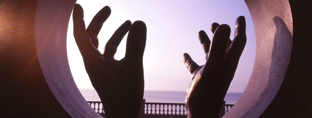 Close-up of a hand sculpture Sitges Barcelona Catalonia Spain Canvas Art - Panoramic Images (36 x 12)