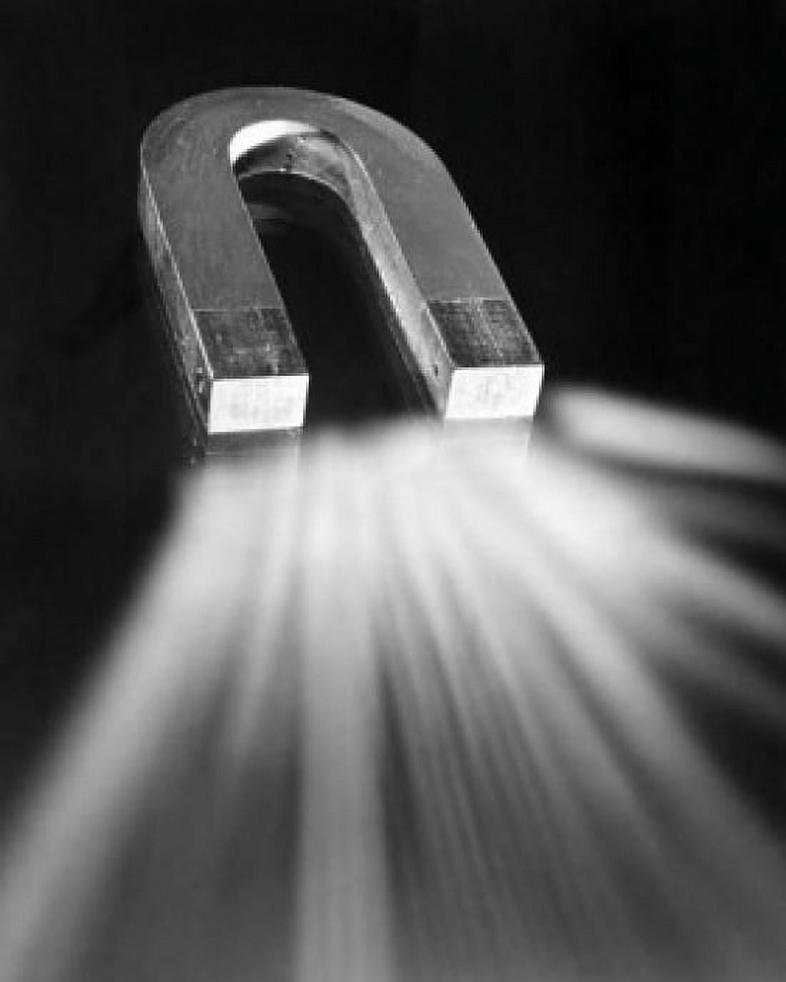 Close-up of a horseshoe magnet producing magnetic field Canvas Art - (18 x 24)