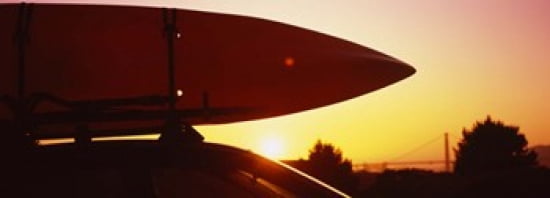 Close-up of a kayak on a car roof at sunset San Francisco California USA Canvas Art - Panoramic Images (36 x 13)