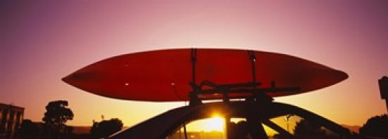 Close-up of a kayak on a car roof at sunset San Francisco California USA Canvas Art - Panoramic Images (36 x 13)