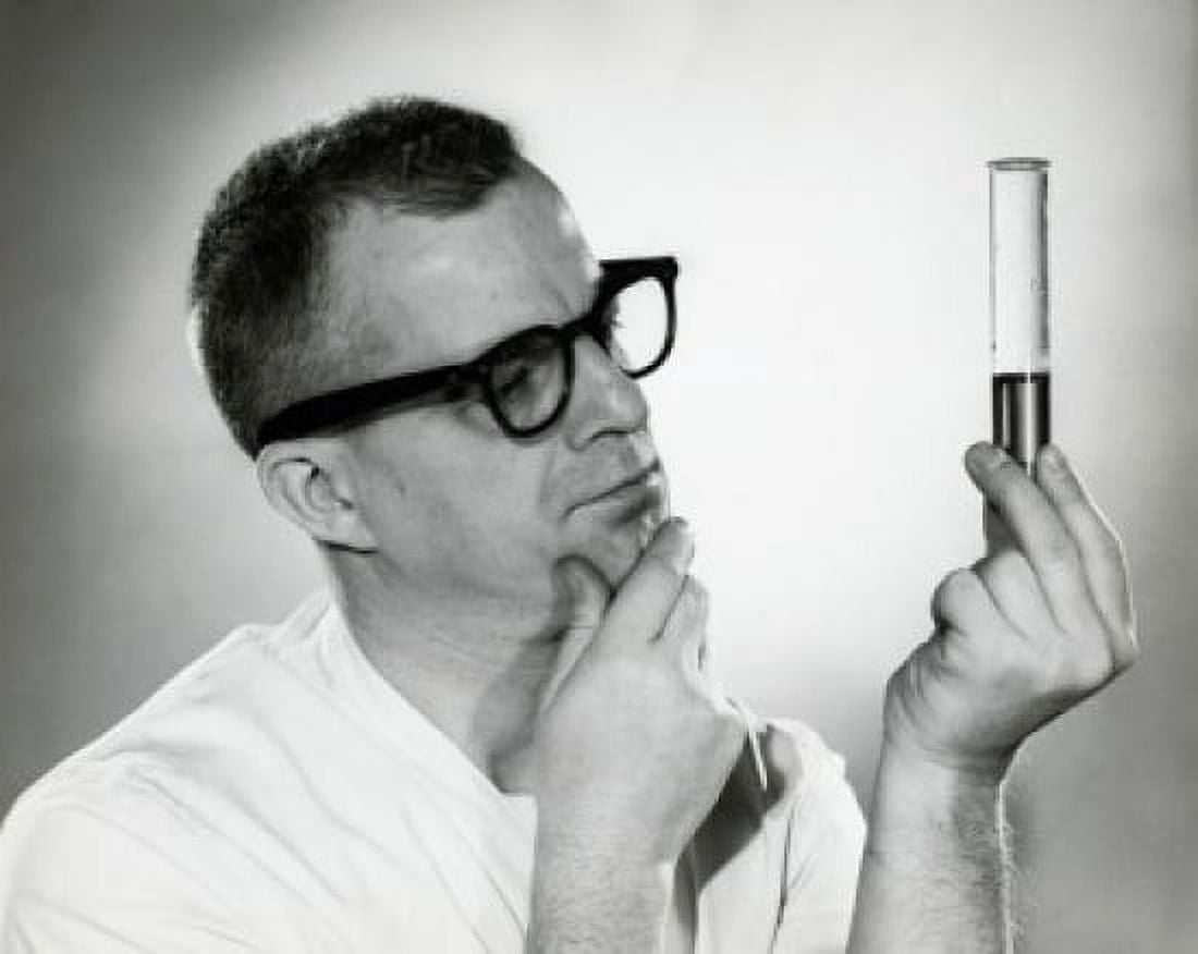 Close-up of a male researcher holding a test tube Canvas Art - (24 x 36)