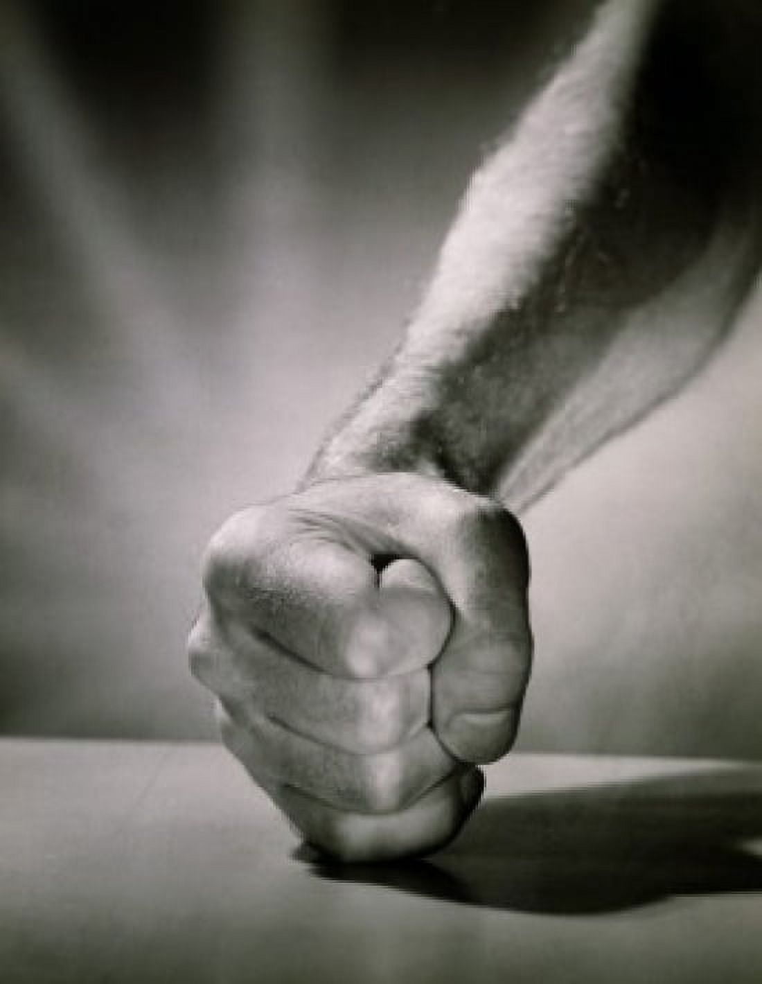 Close-up of a man punching on a table Canvas Art - (24 x 36)