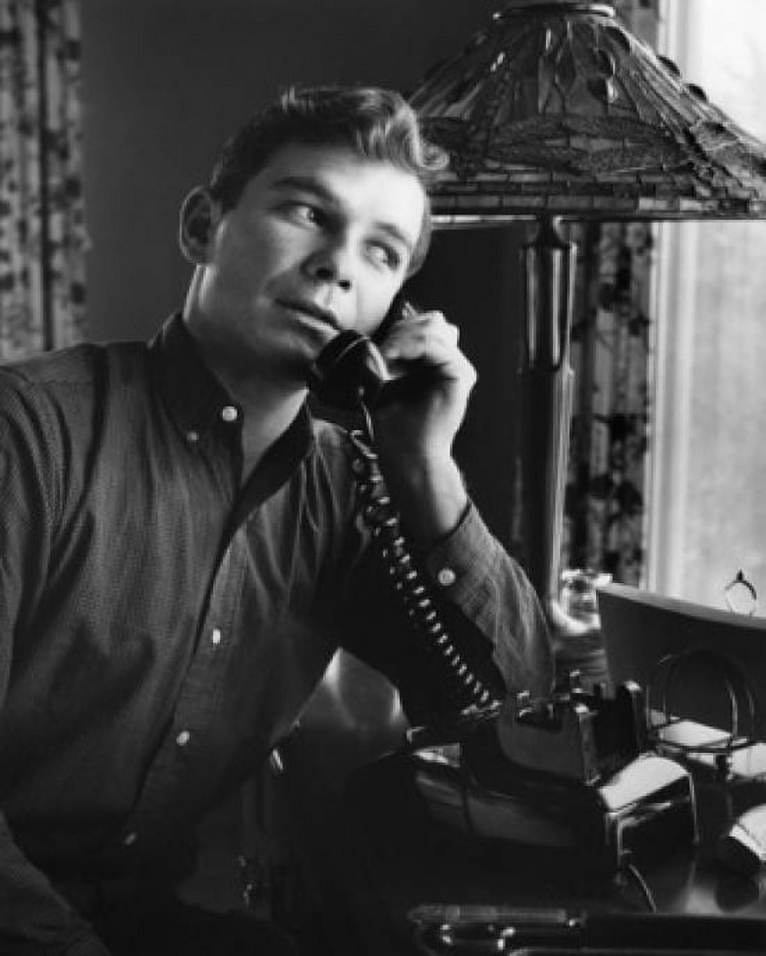 Close-up of a man using a telephone Canvas Art - (18 x 24)