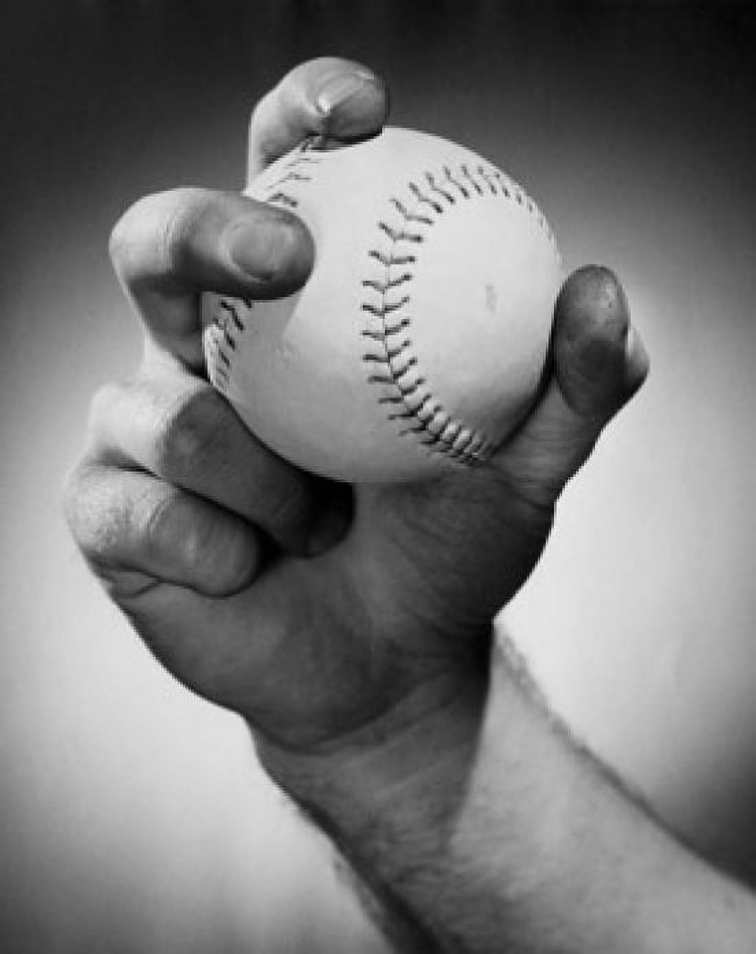 Close-up of a mans hand holding a baseball Canvas Art - (18 x 24)