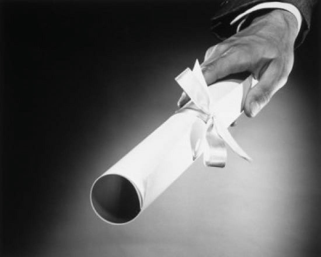Close-up of a mans hand holding a diploma Canvas Art - (18 x 24)