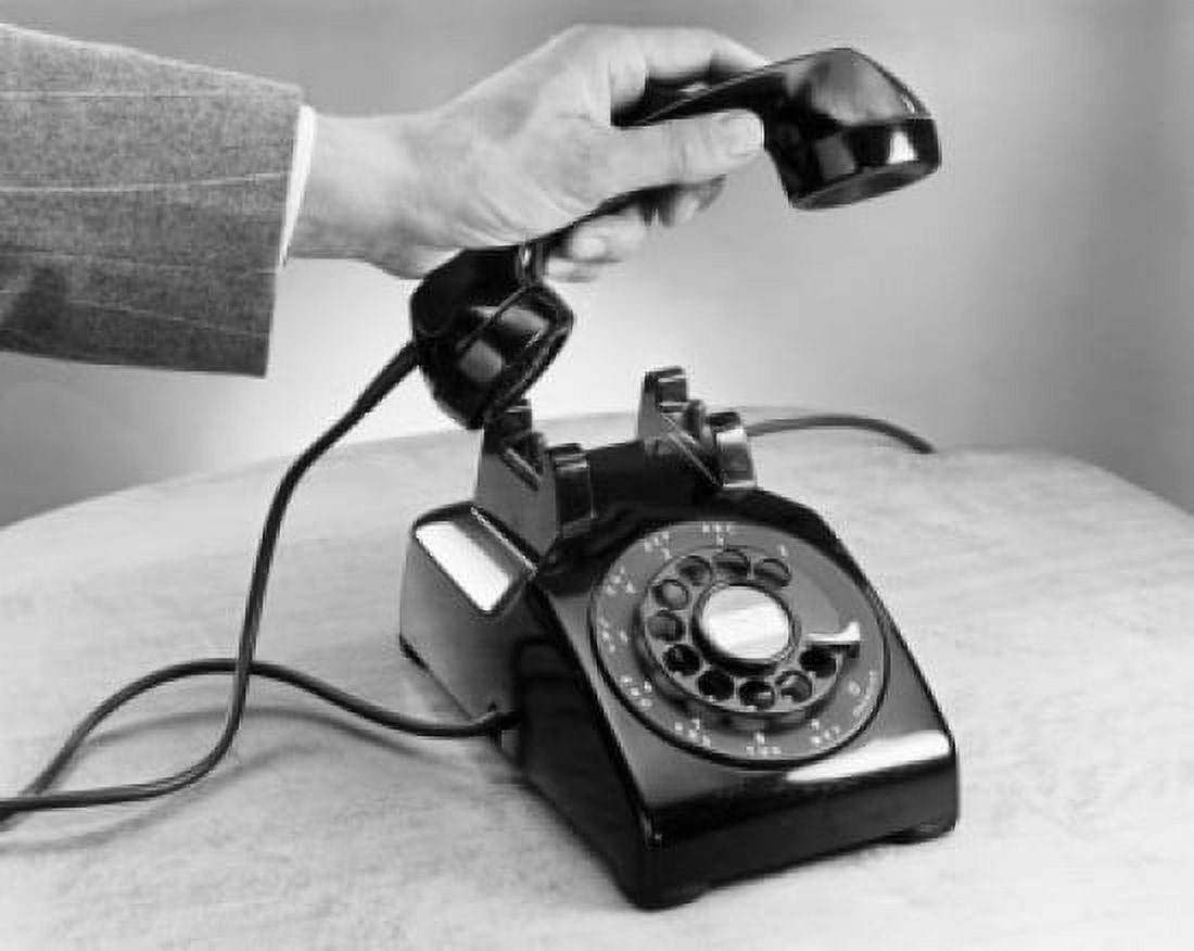 Close-up of a mans hand holding a telephone receiver Canvas Art - (24 x 36)