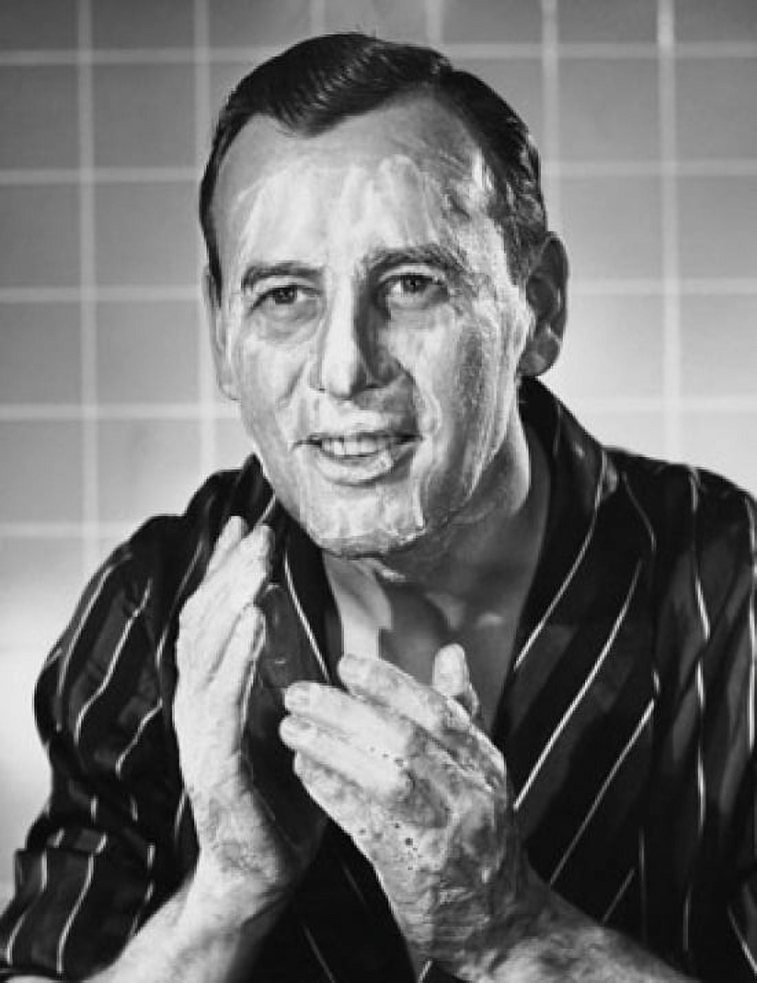 Close-up of a mature man applying soap to his face Canvas Art - (24 x 36)