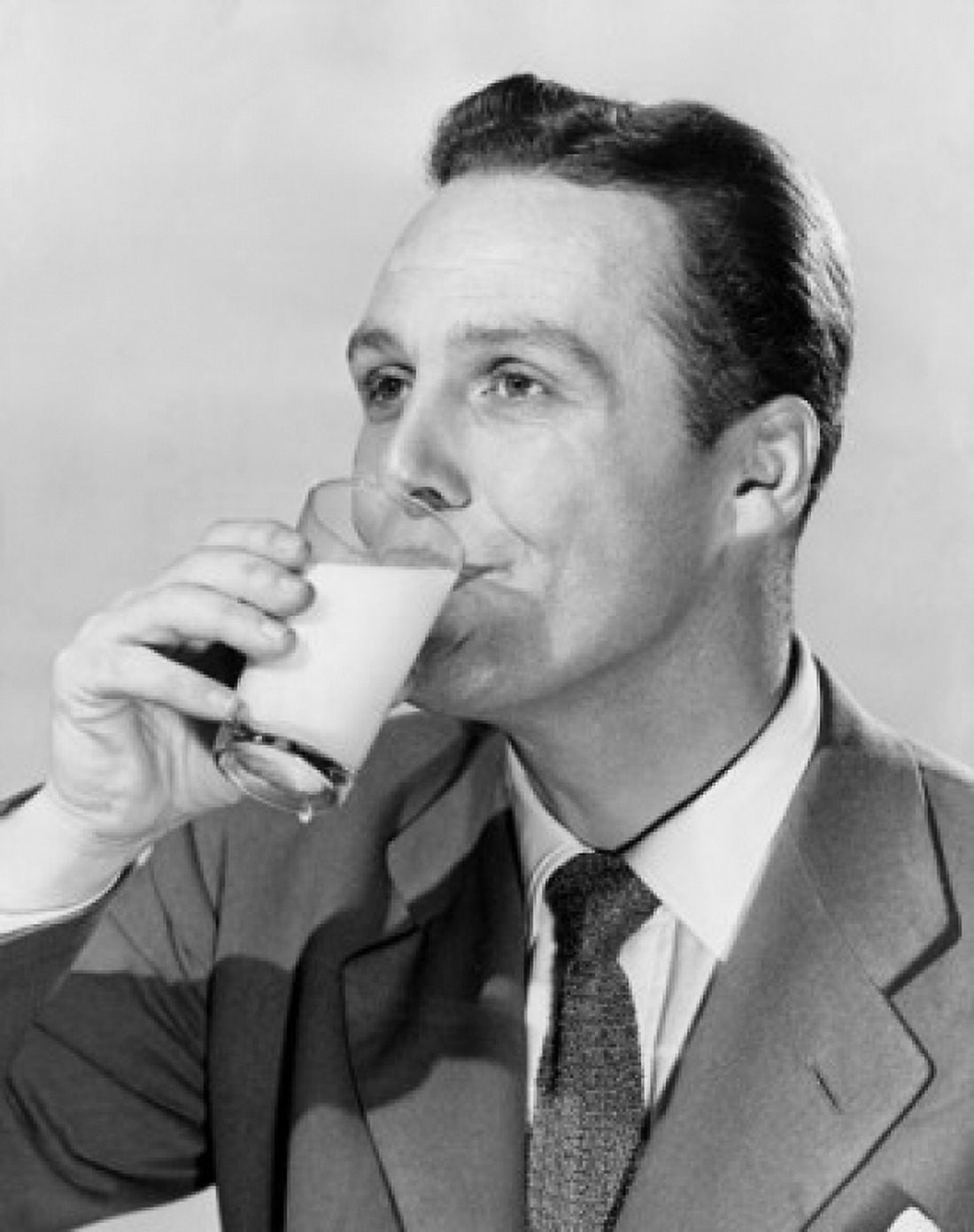 Close-up of a mature man drinking milk Canvas Art - (18 x 24)