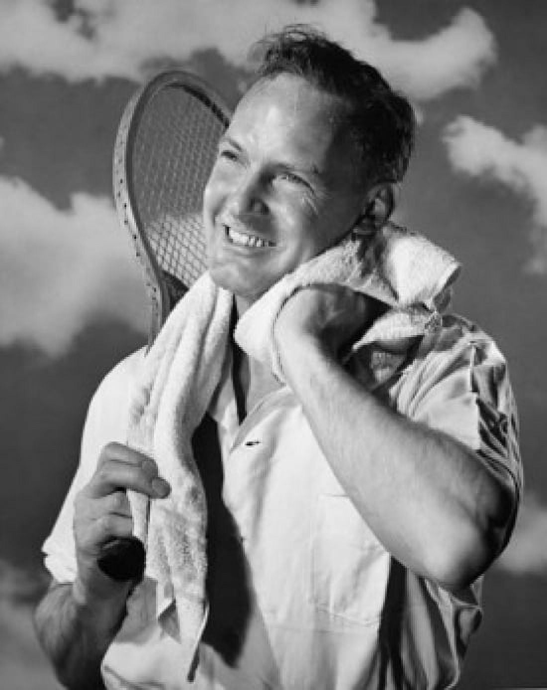 Close-up of a mature man holding a tennis racket Canvas Art - (18 x 24)