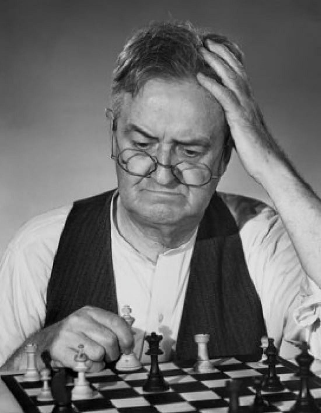 Close-up of a mature man playing chess Canvas Art - (18 x 24)