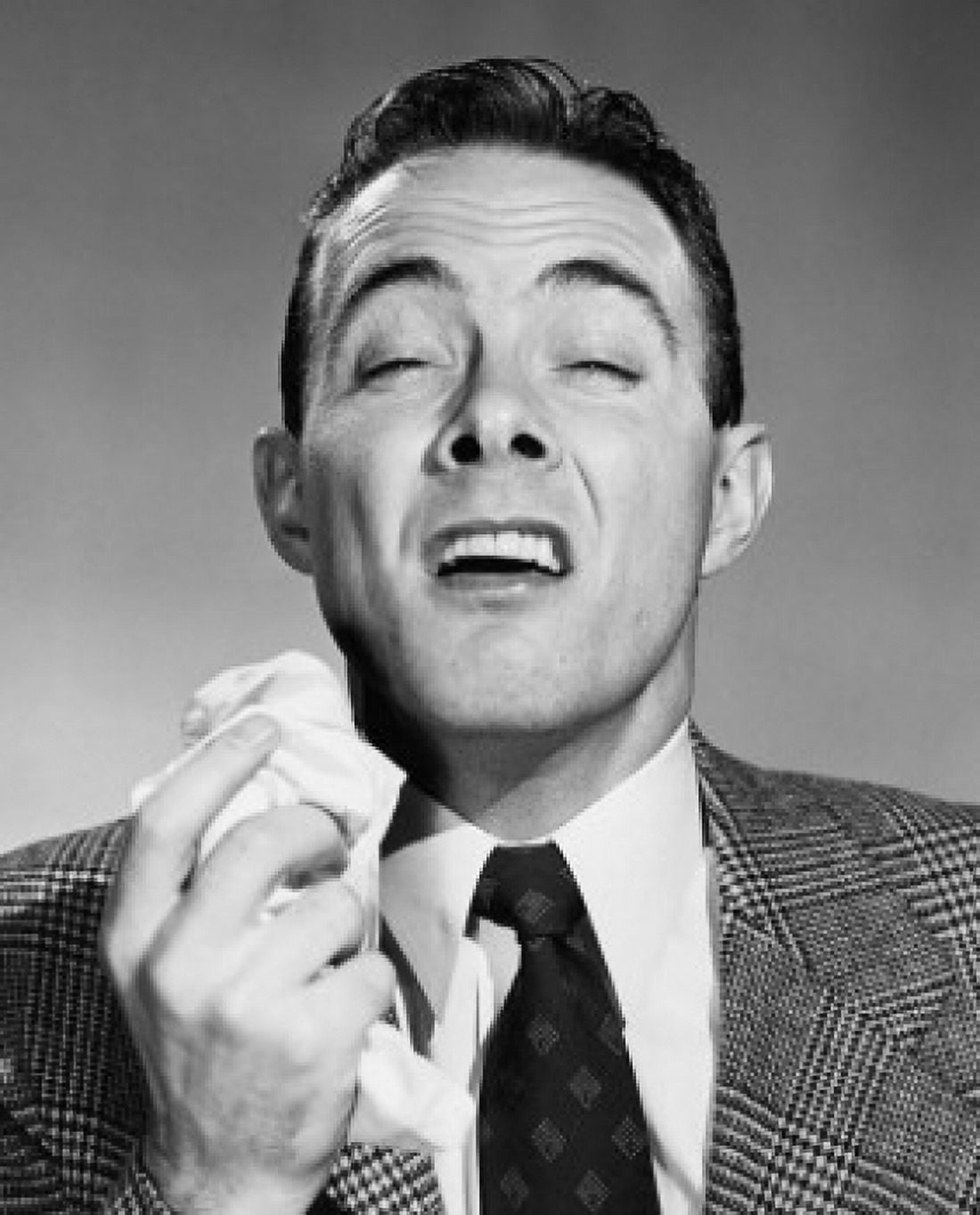 Close-up of a mature man sneezing Canvas Art - (18 x 24)