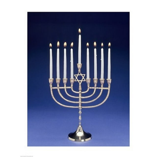 Close-up of a menorah with a Star of David Poster Print (8 x 10)