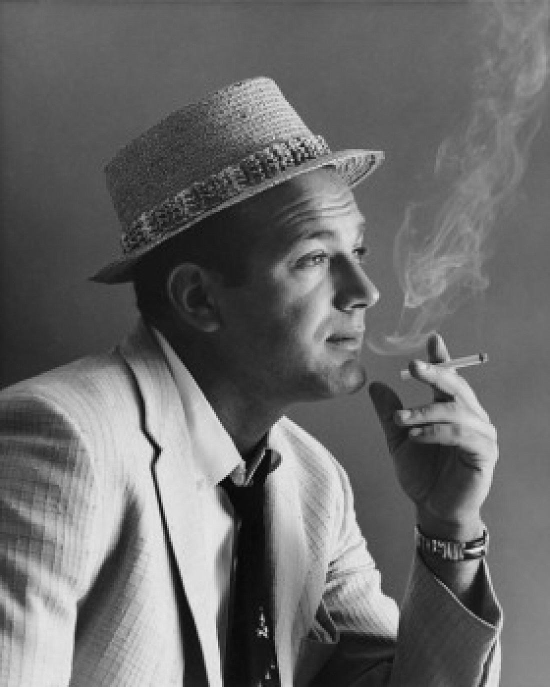 Close-up of a mid adult man smoking a cigarette Canvas Art -  (18 x 24)