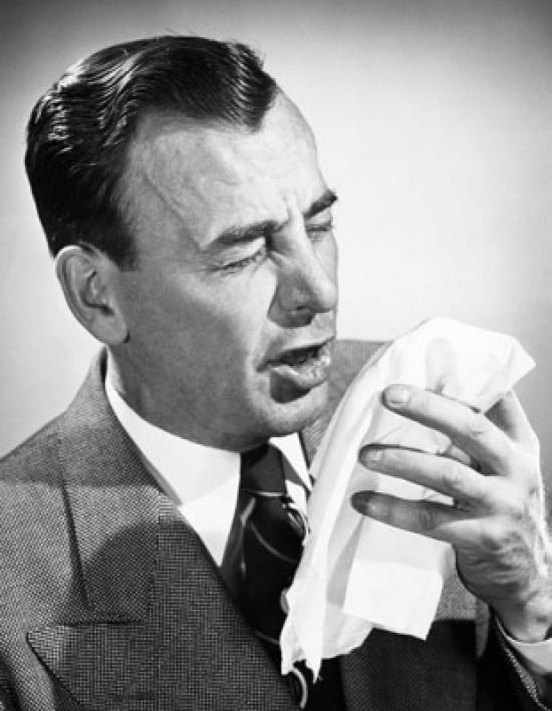 Close-up of a mid adult man sneezing Canvas Art - (24 x 36)
