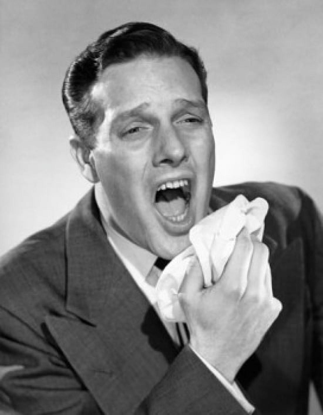 Close-up of a mid adult man sneezing Canvas Art - (24 x 36)