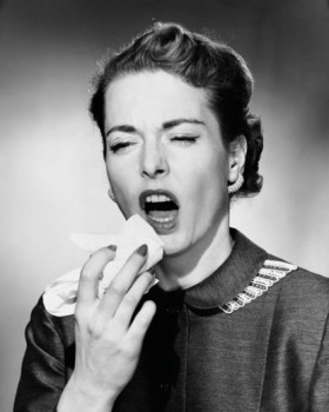 Close-up of a mid adult woman sneezing Canvas Art - (24 x 36)
