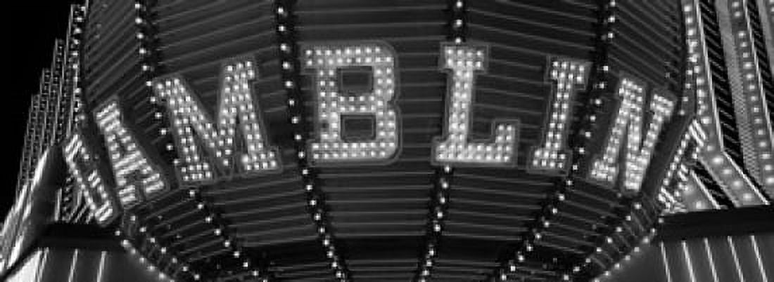 Close-up of a neon sign of gambling Las Vegas Clark County Nevada USA Canvas Art - Panoramic Images (36 x 13)
