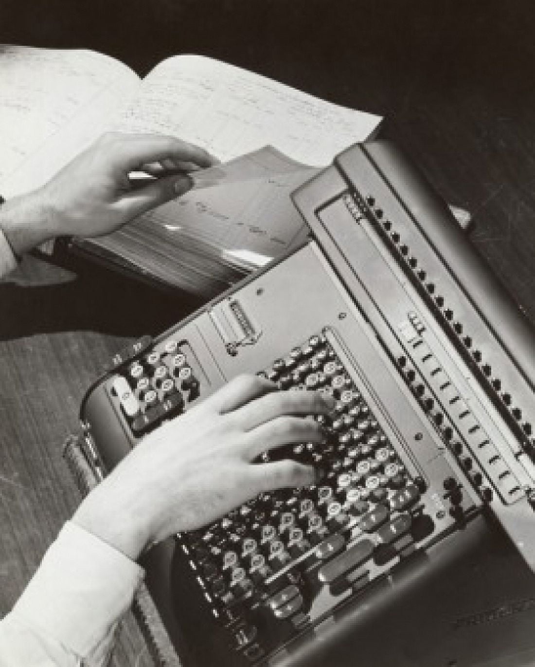 Close-up of a person operating a calculator Canvas Art - (18 x 24)