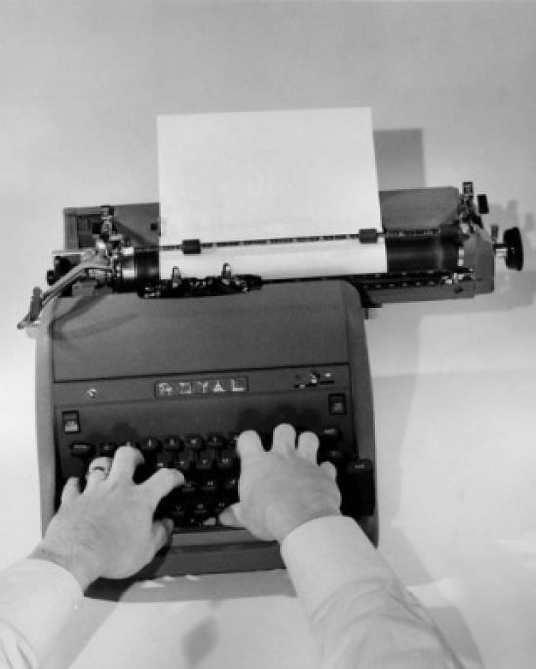 Close-up of a person typing on a typewriter Canvas Art - (18 x 24)