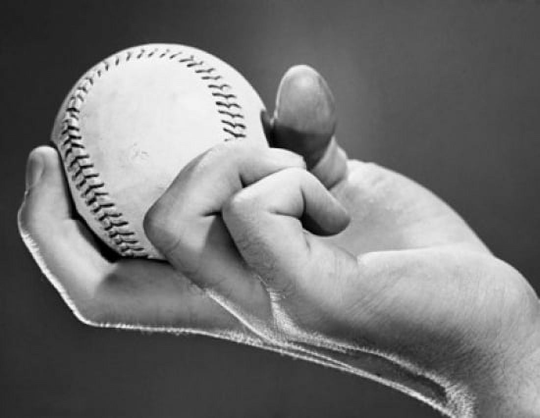 Close-up of a persons hand holding a baseball Canvas Art - (18 x 24)