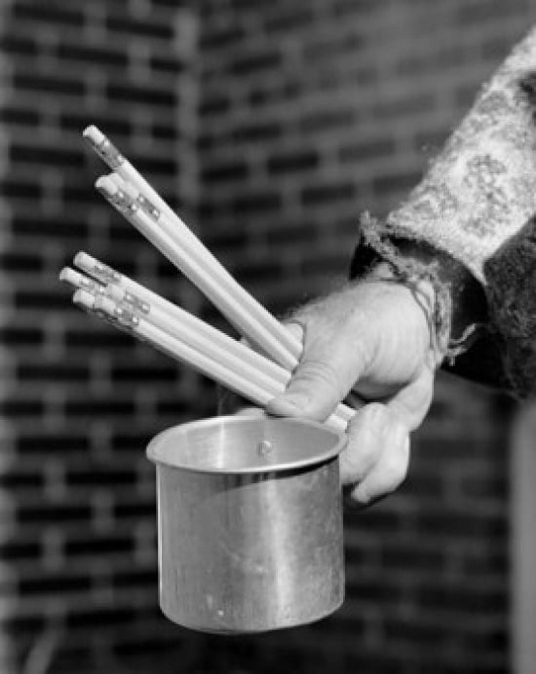 Close-up of a persons hand holding a mug and pencils Canvas Art - (18 x 24)