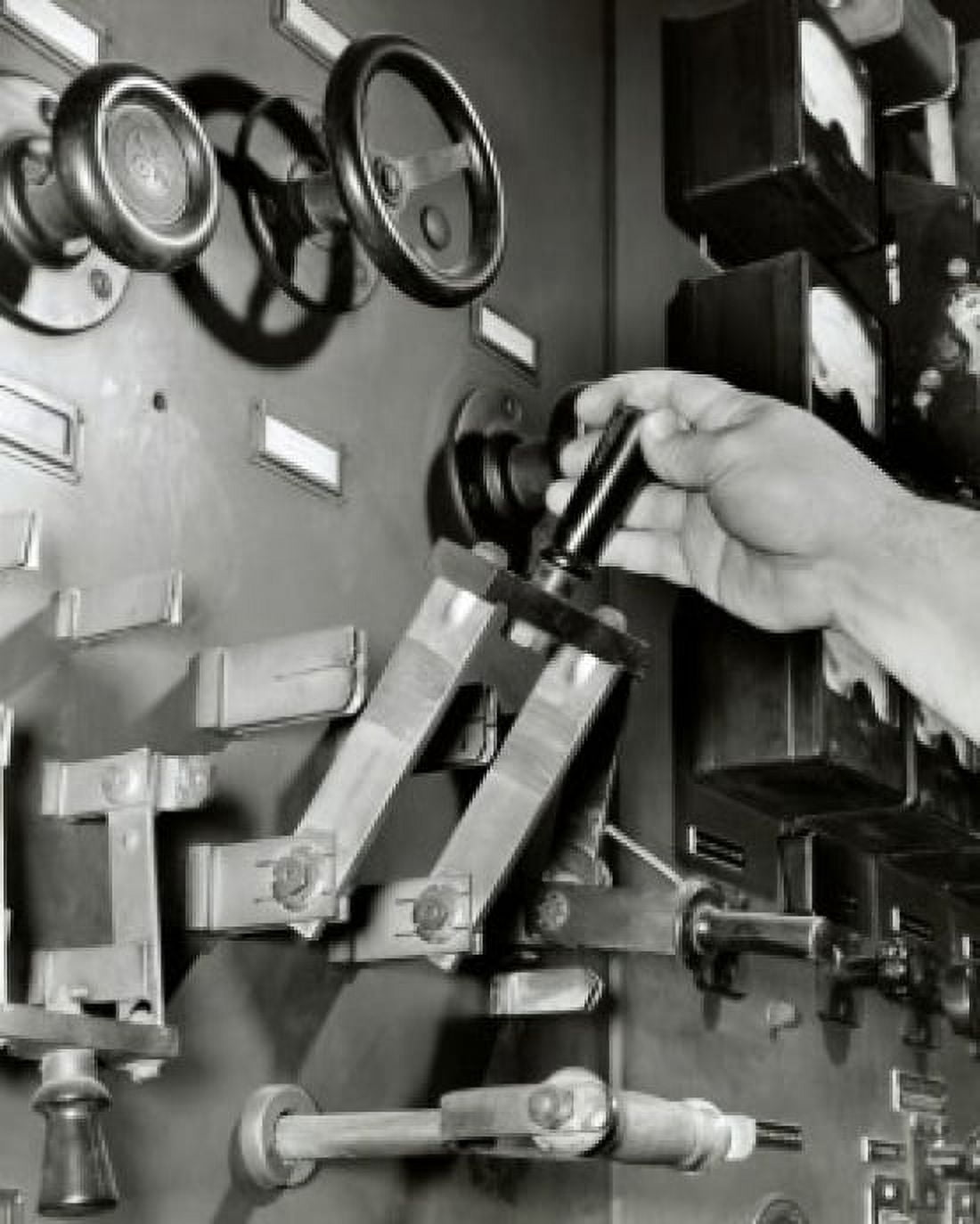 Close-up of a persons hand operating a mechanical switch Canvas Art - (18 x 24)