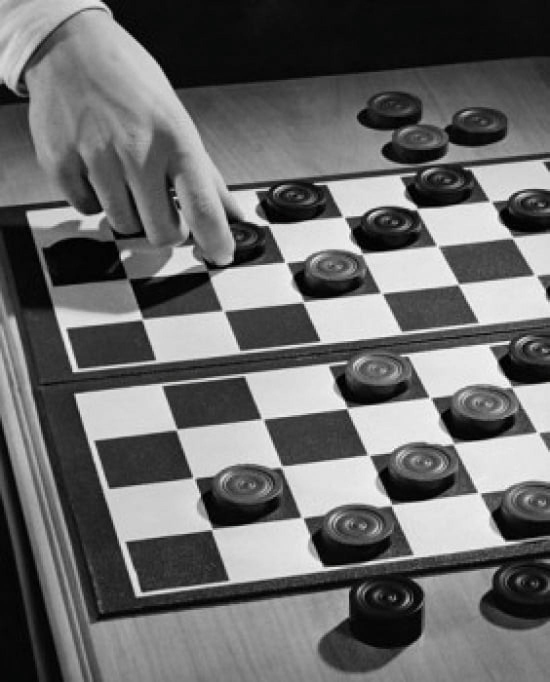 Close-up of a persons hand playing checkers Canvas Art - (18 x 24)