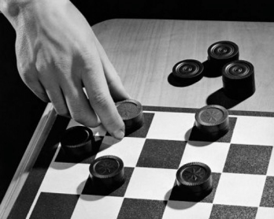 Close-up of a persons hand playing checkers Canvas Art - (24 x 36)