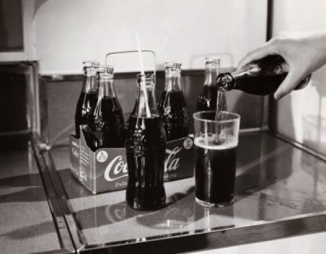 Close-up of a persons hand pouring soda into a glass Canvas Art -  (24 x 36)