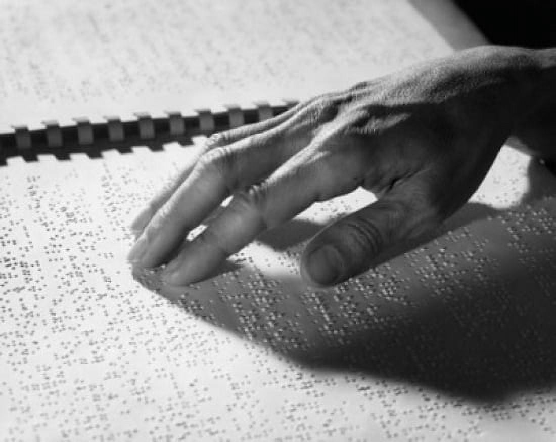 Close-up of a persons hand reading Braille Canvas Art - (24 x 36)