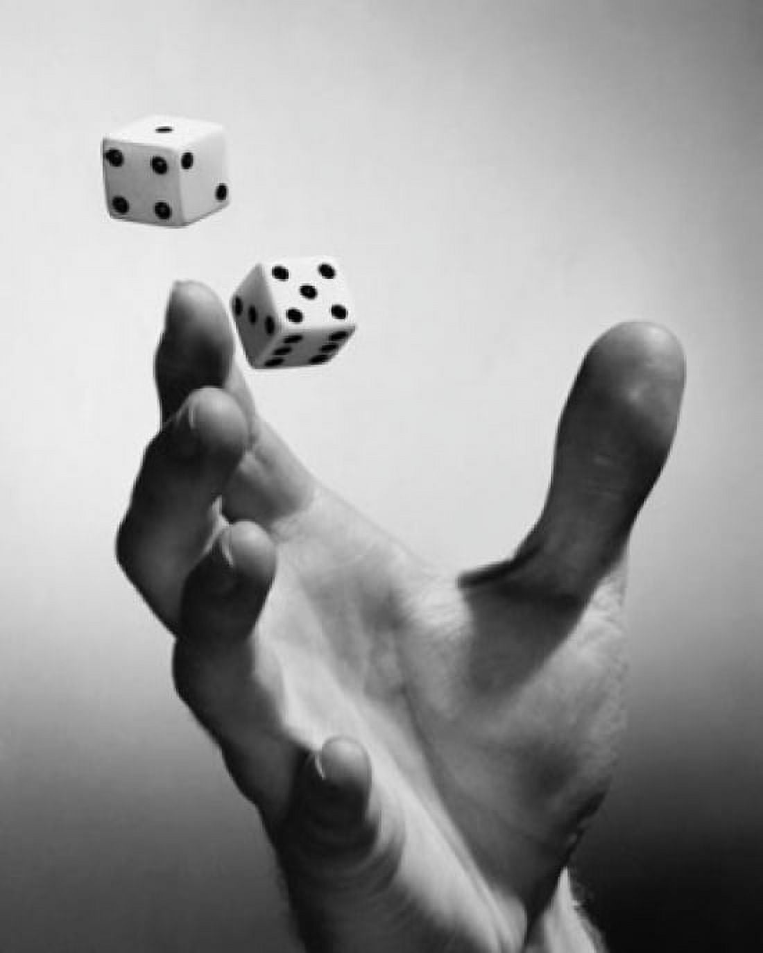 Close-up of a persons hand tossing two dice Canvas Art - (24 x 36)