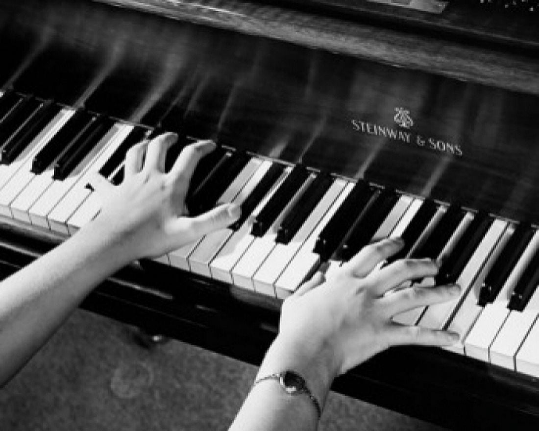 Close-up of a persons hands playing the piano Canvas Art - (24 x 36)
