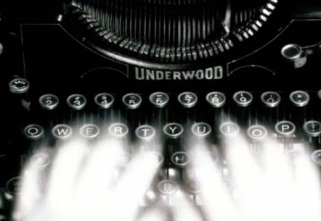 Close-up of a persons hands typing on a typewriter Canvas Art -  (24 x 36)