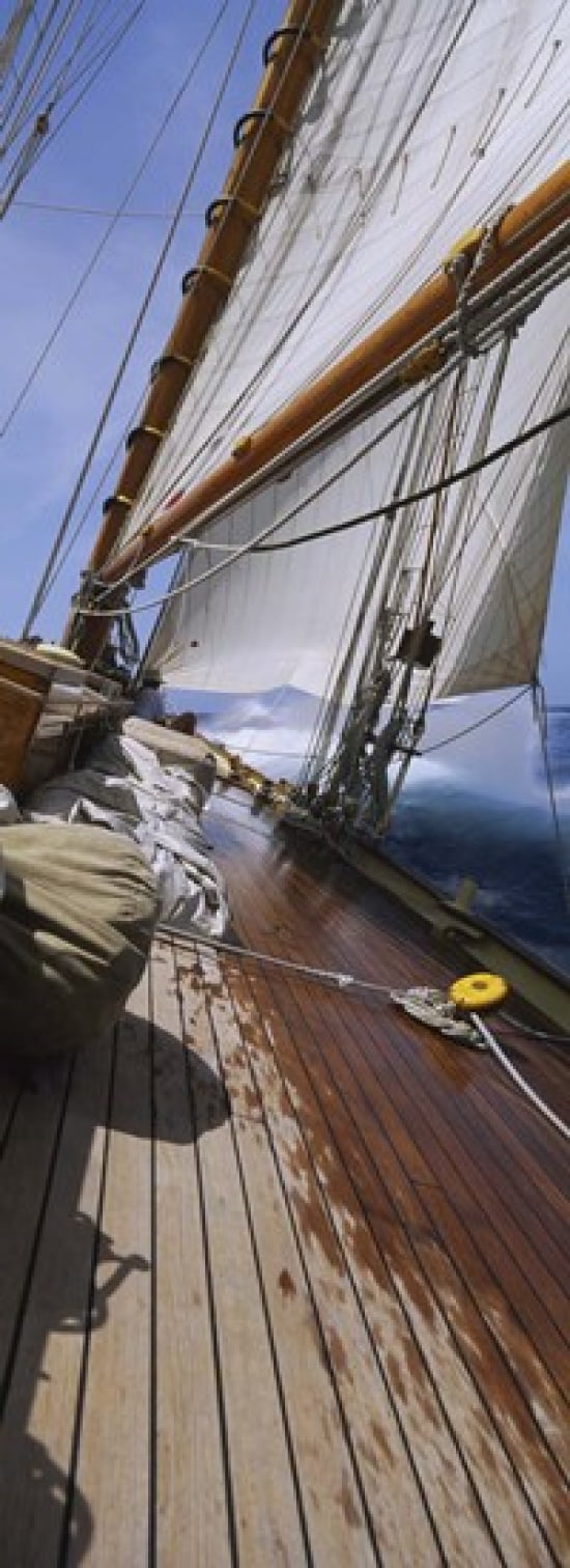 Close-up of a sailboat deck Canvas Art - Panoramic Images (36 x 13)