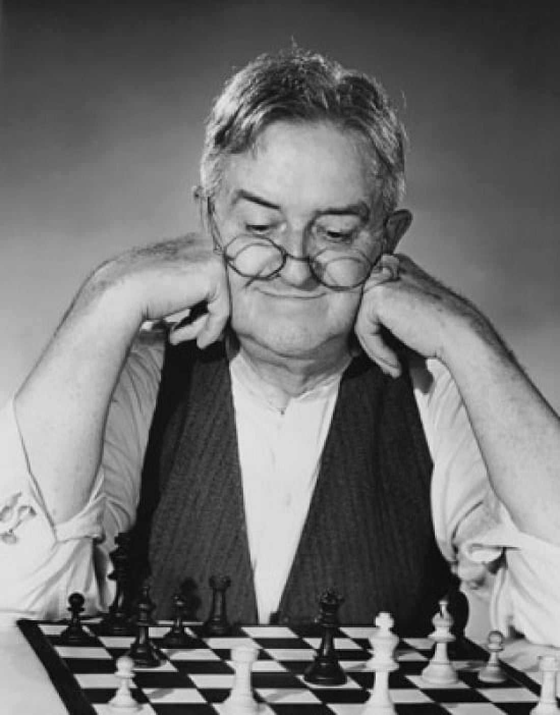 Close-up of a senior man playing chess Canvas Art - (24 x 36)