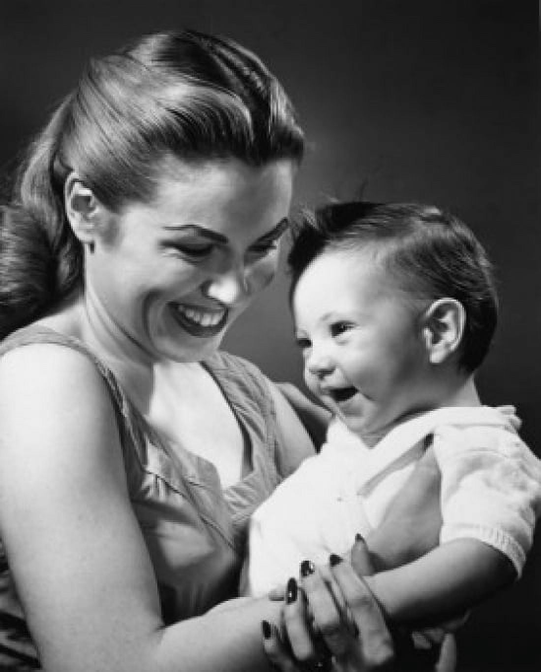 Close-up of a smiling mother holding her son Canvas Art - (18 x 24)