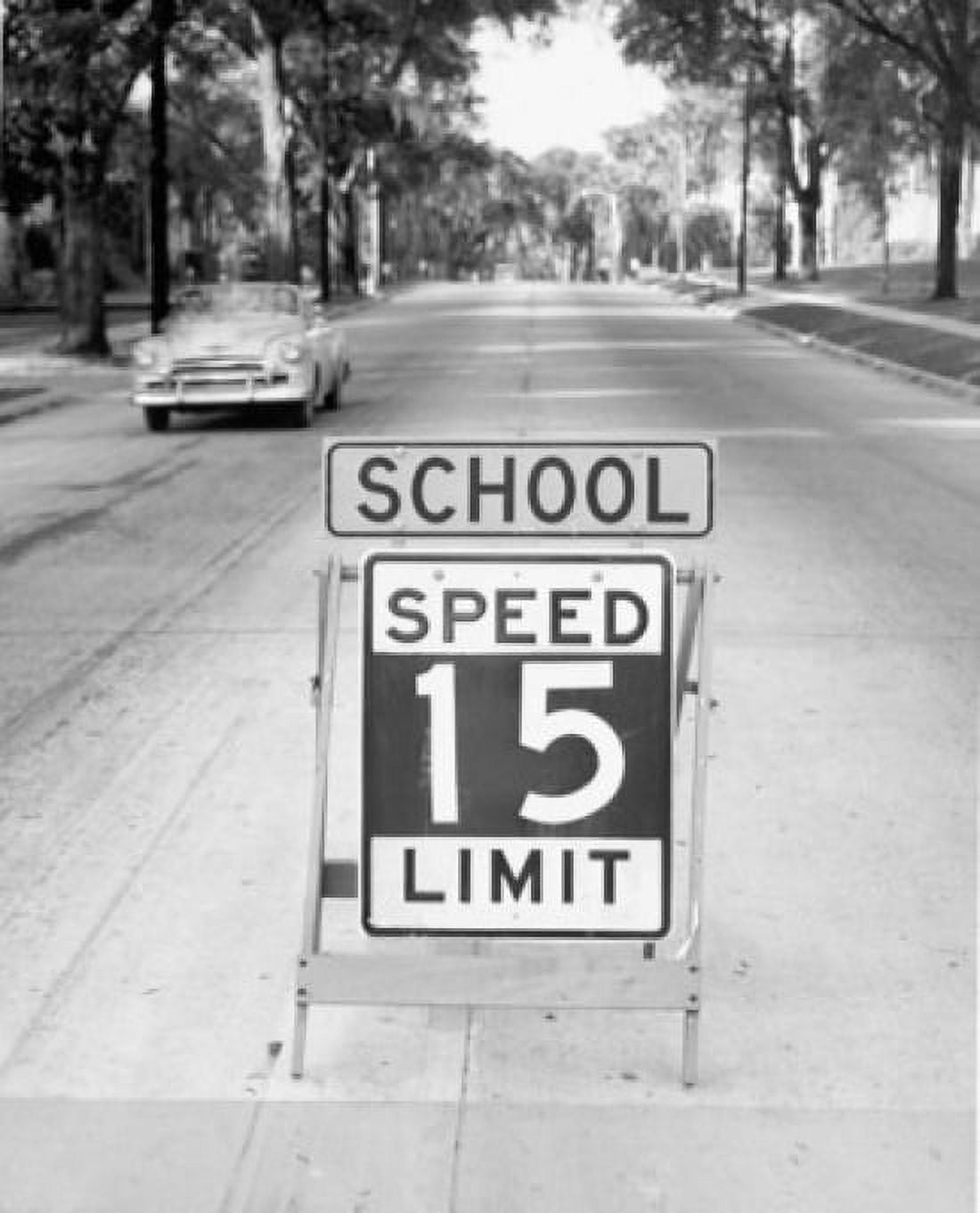 Close-up of a speed limit sign on a road Canvas Art - (24 x 36)