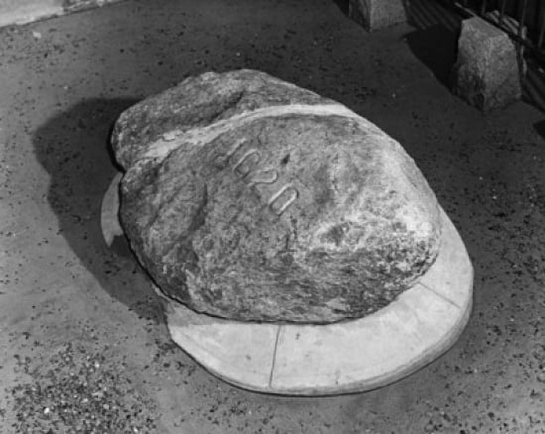 Close-up of a stone Plymouth Rock Plymouth Massachusetts USA Canvas Art - (18 x 24)
