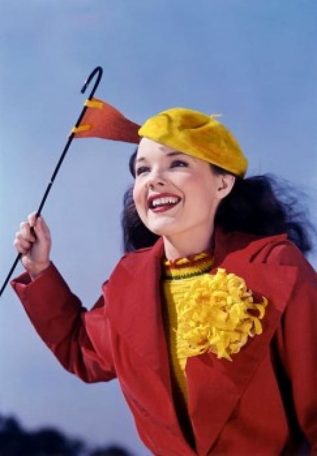 Close-up of a teenage girl holding a flag Canvas Art - (24 x 36)