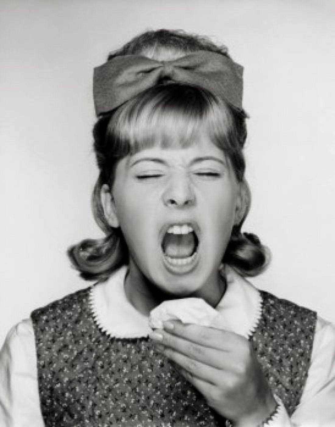 Close-up of a teenage girl sneezing Canvas Art - (18 x 24)