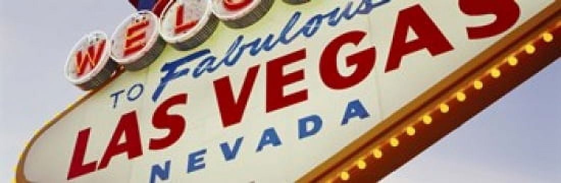 Close-up of a welcome sign Las Vegas Nevada USA Canvas Art - Panoramic Images (18 x 6)