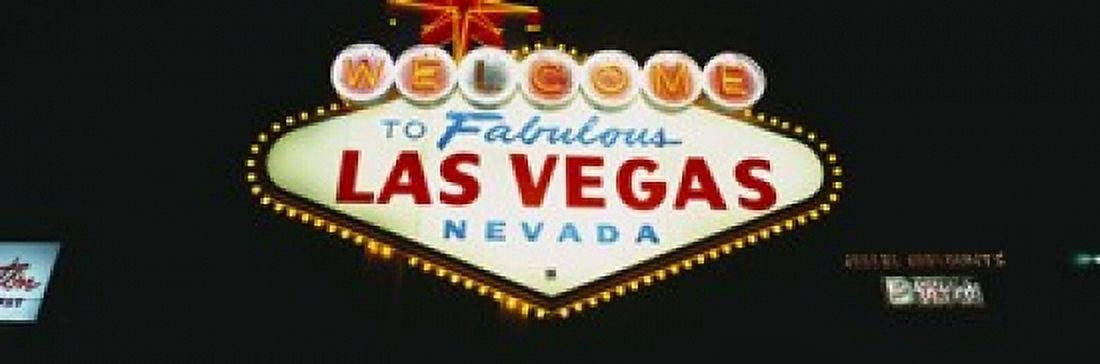 Close-up of a welcome sign Las Vegas Nevada USA Canvas Art - Panoramic Images (18 x 6)