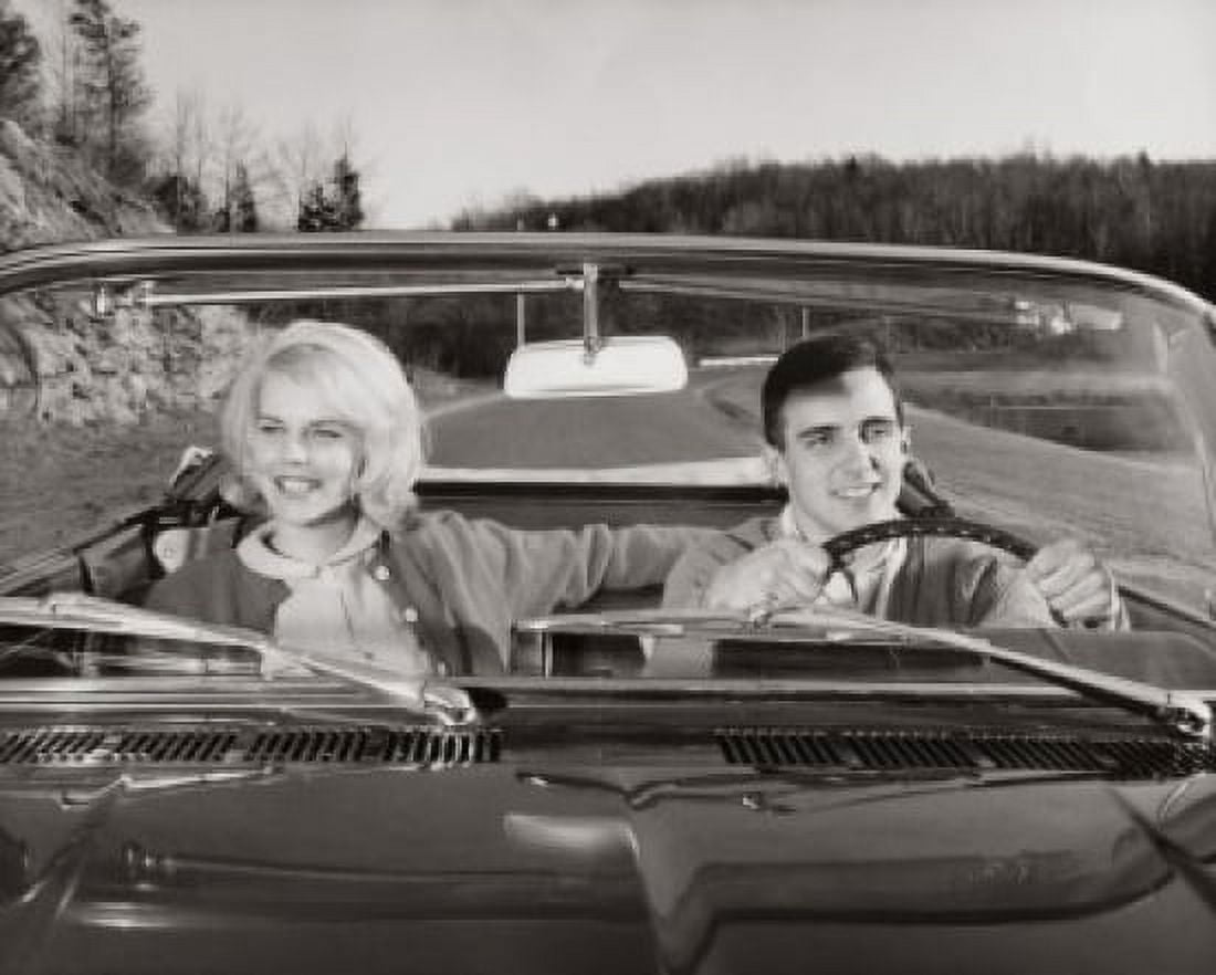 Close-up of a young couple sitting in a car Canvas Art - (18 x 24)