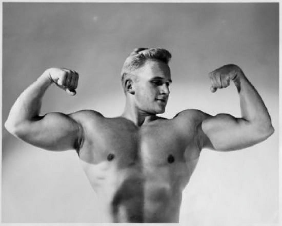 Close-up of a young man flexing his muscles Canvas Art - (18 x 24)