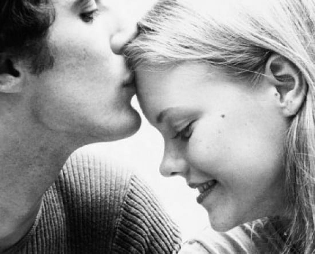 Close-up of a young man kissing a young womans forehead Canvas Art - (18 x 24)