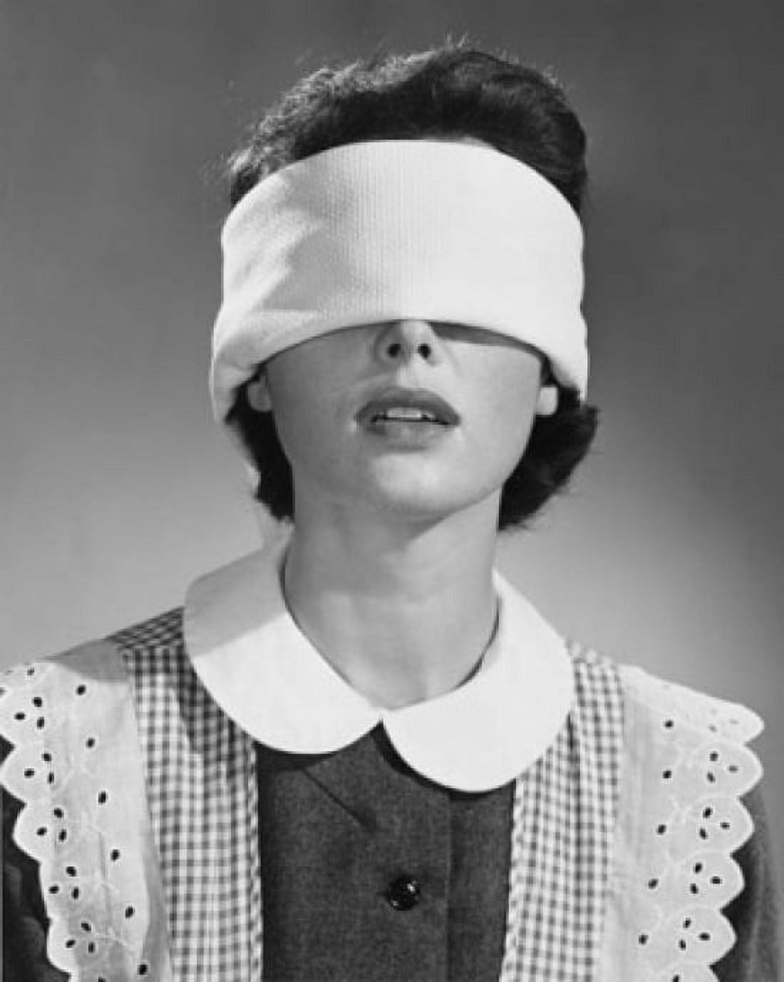 Close-up of a young woman blindfolded Canvas Art - (18 x 24)