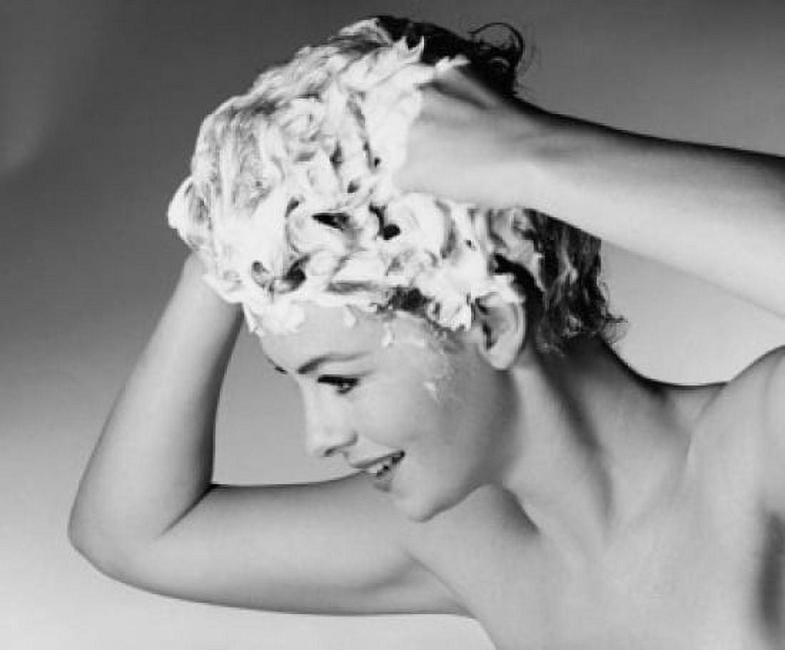 Close-up of a young woman shampooing her hair Canvas Art - (24 x 36)